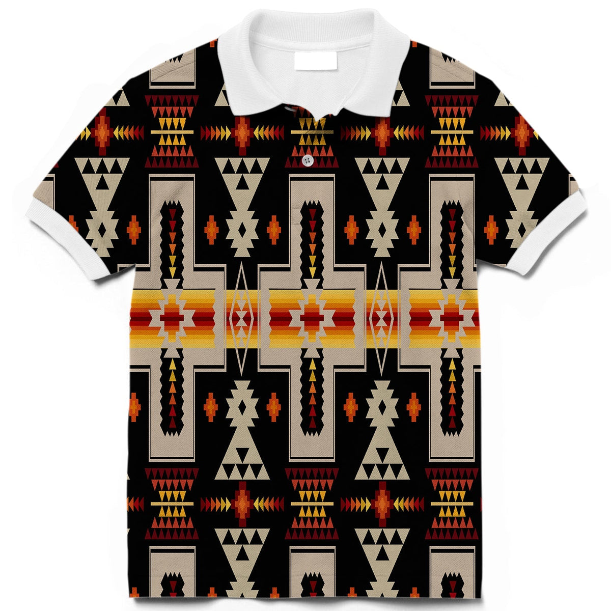 Black Tribe Design Native American Polo T Shirt 3D LT10 - Wonder Print Shop