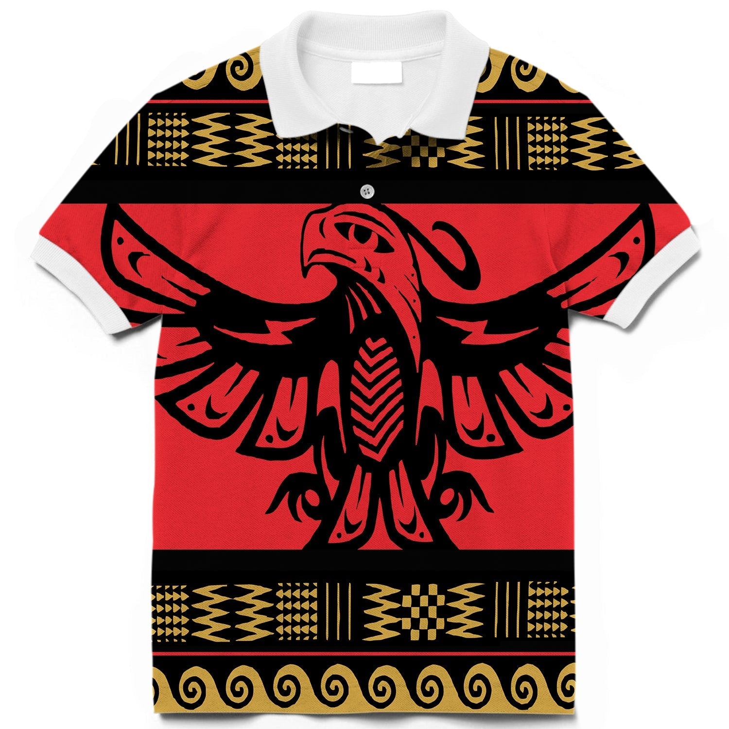 Red Phoenix Native American Polo T Shirt 3D LT10 - Wonder Print Shop