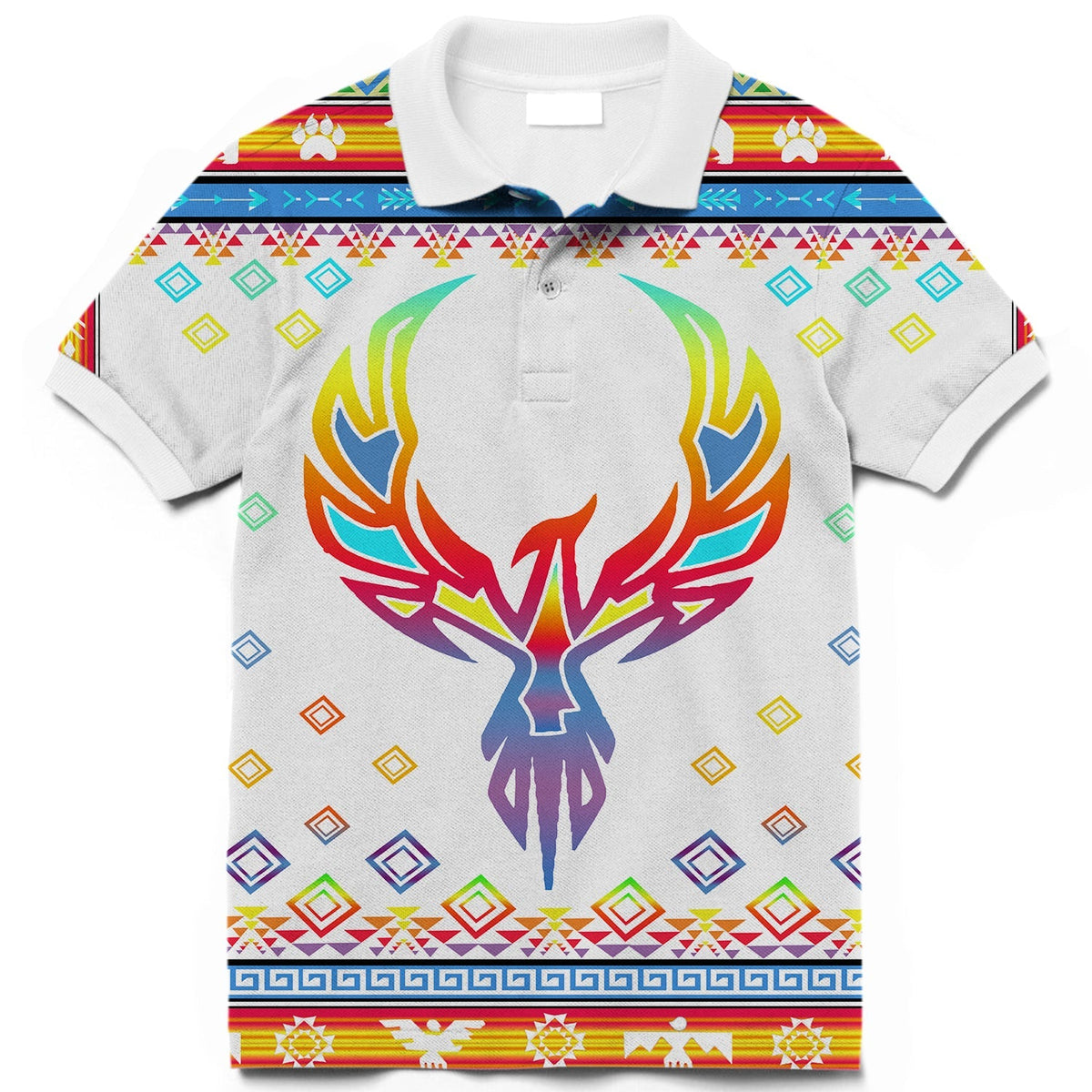 Phoenix Rising Native American Polo T Shirt 3D LT10 - Wonder Print Shop