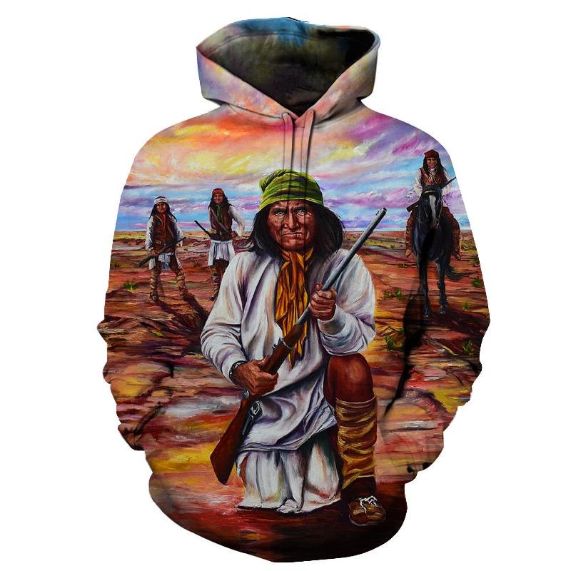 Native American Great Chief Geronimo 3D Pullover Hoodie LT10 - Wonder Print Shop