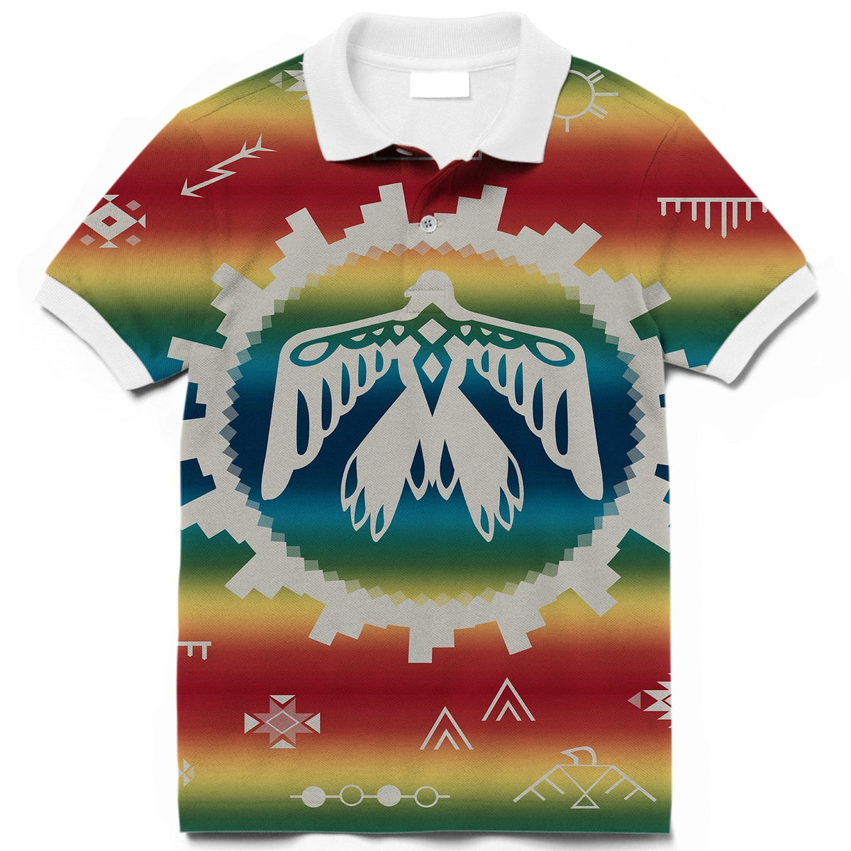 Thunderbird Rainbow Native American Polo T Shirt 3D LT10 - Wonder Print Shop