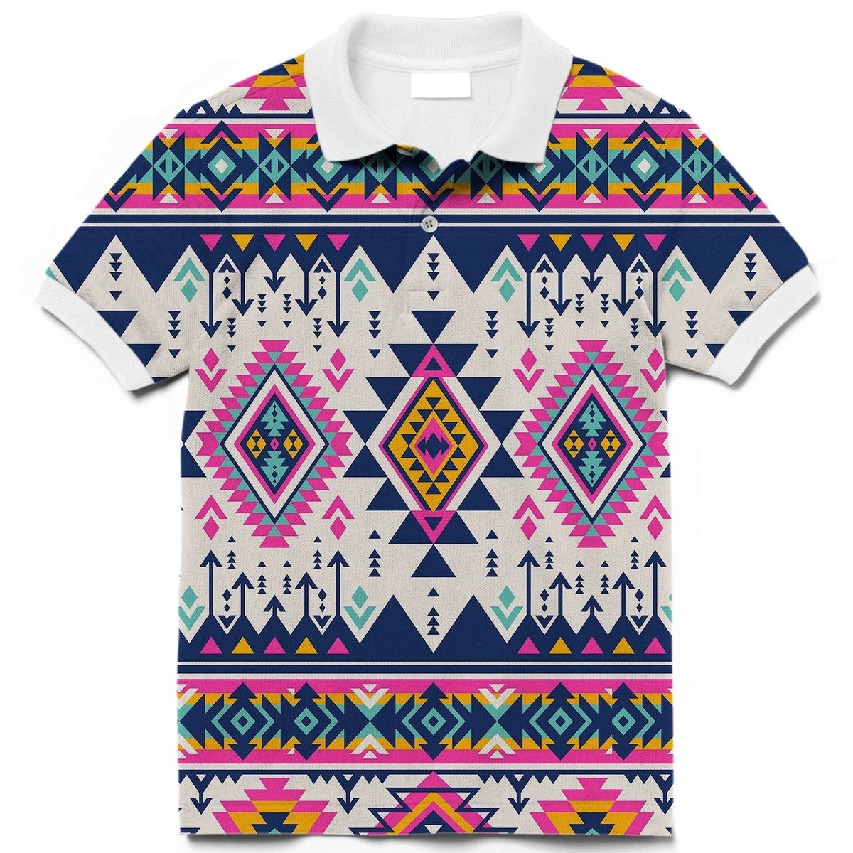 Pink Pattern Native American Polo T Shirt 3D LT10 - Wonder Print Shop