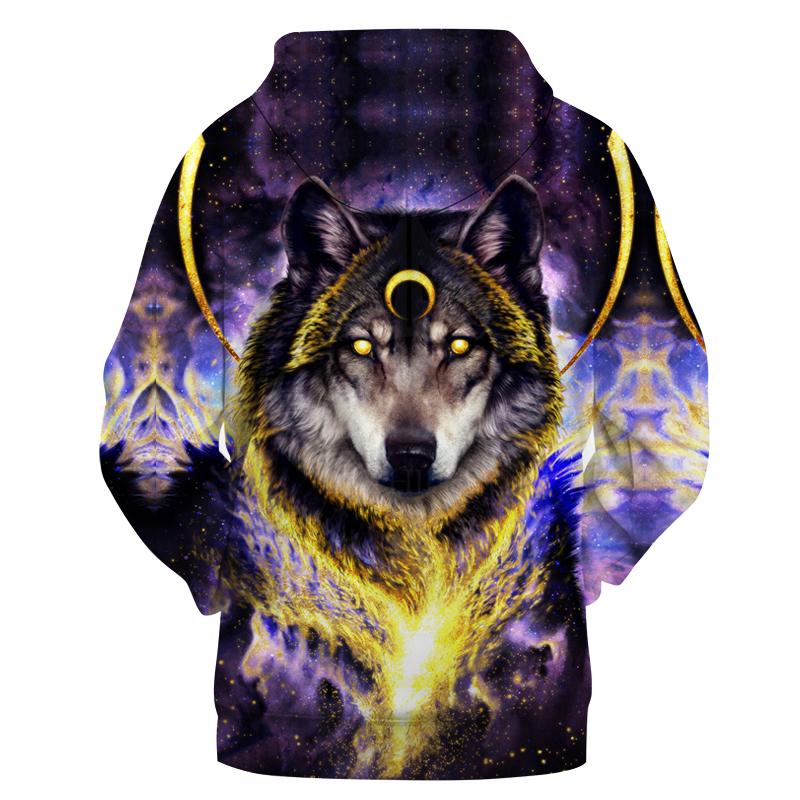 Moon Wolf Galaxy Purple Native American Pullover Hoodie LT10 - Wonder Print Shop