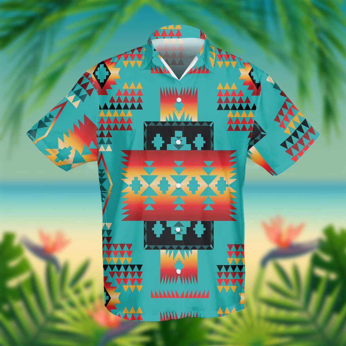 Blue Native Tribes Pattern Native American Hawaiian Shirt 3D LT10 - Wonder Print Shop