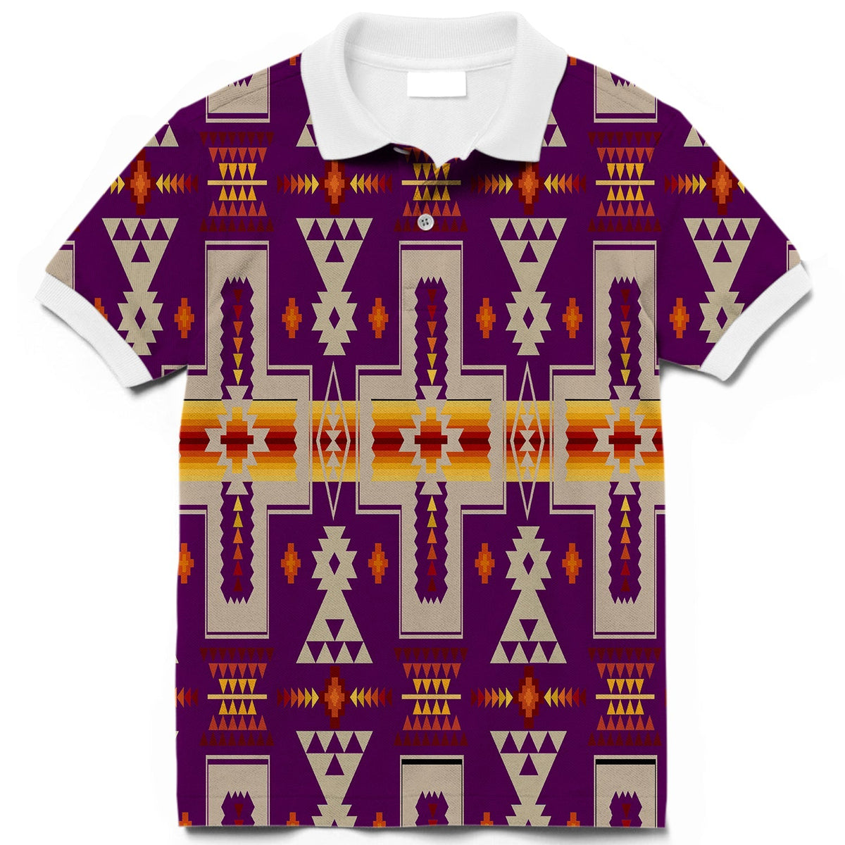 Purple Tribe Design Native American Polo T Shirt 3D LT10 - Wonder Print Shop
