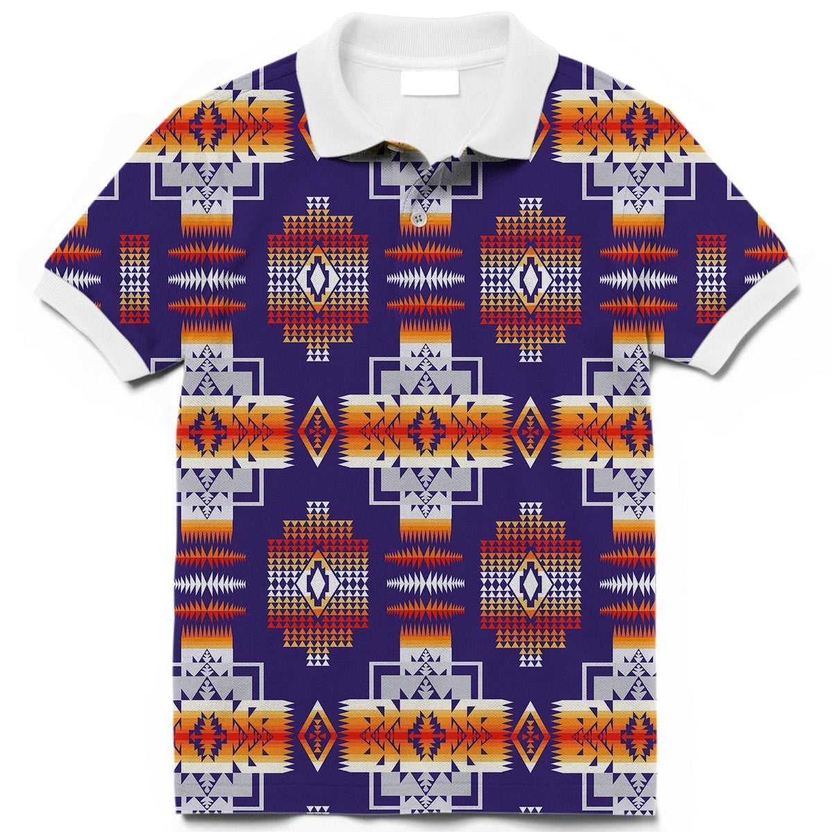 Purple Pattern Native American Polo T Shirt 3D LT10 - Wonder Print Shop