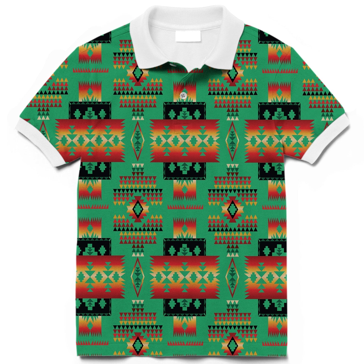 Green Tribes Native American Polo T Shirt 3D LT10 - Wonder Print Shop