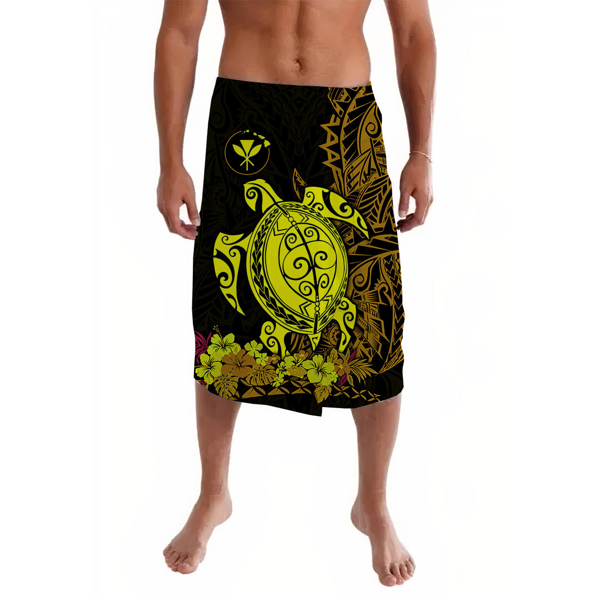 Hawaii Polynesian Lavalava Gold Sea Turtles Hawaiian 02 LT13 - Wonder Print Shop