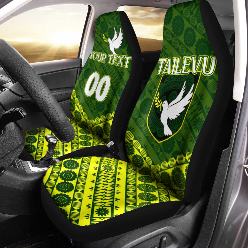 (Custom Personalised) Tailevu Rugby Union Fiji Car Seat Covers - Tapa Pattern LT12 - Wonder Print Shop
