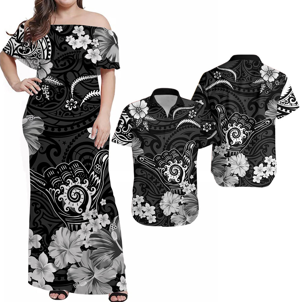 Hawaii Matching Hawaiian Shirt And Dress Polynesia Black Cool Shaka Sign LT13 - Wonder Print Shop