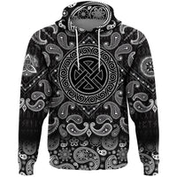 Viking Hoodie Acient Pattern with Bandana Paisley Style RLT12 - Wonder Print Shop