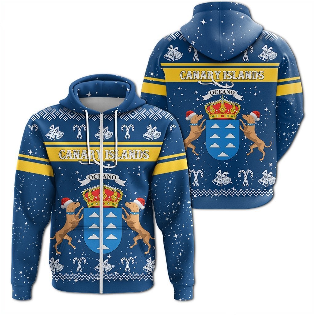 African Hoodie Canary Islands Zipper Hoodie Christmas - Wonder Print Shop