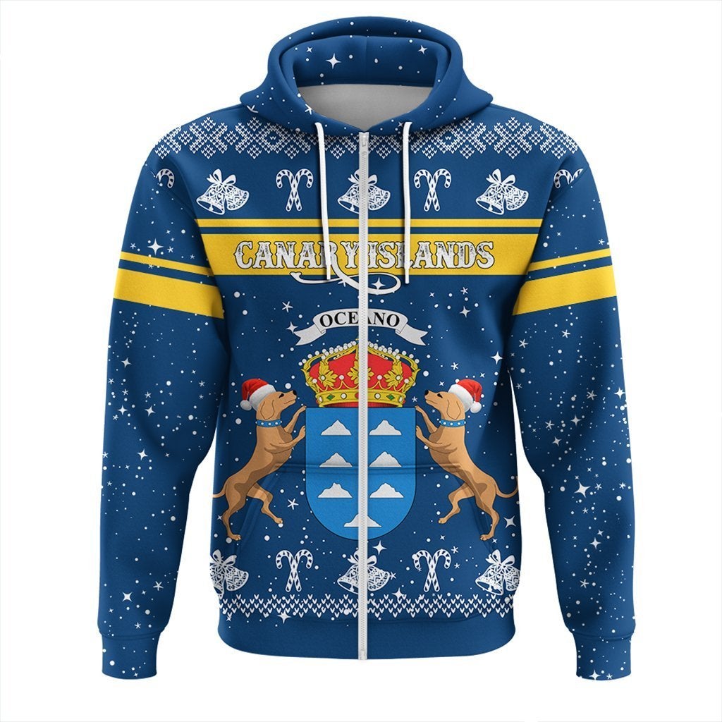 African Hoodie Canary Islands Zipper Hoodie Christmas - Wonder Print Shop