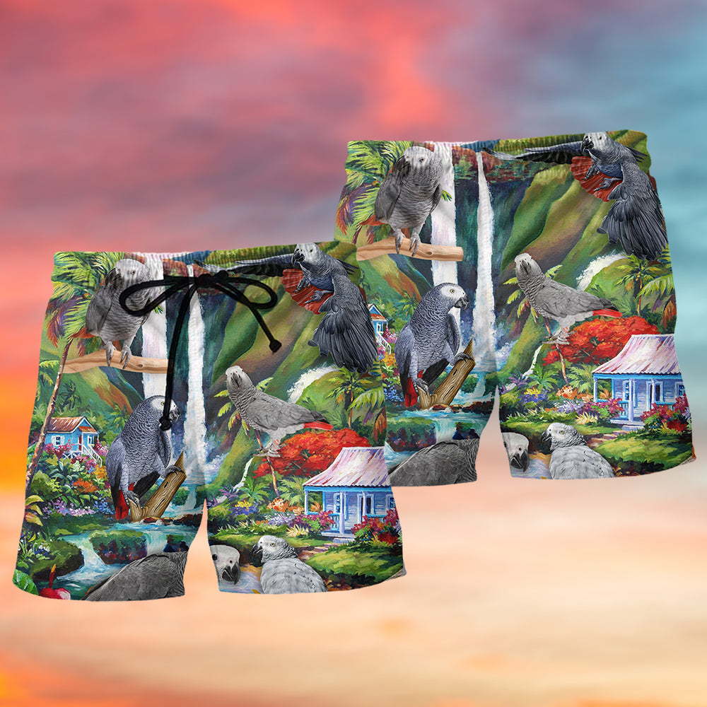 parrot-african-grey-parrot-style-hawaiian-shorts