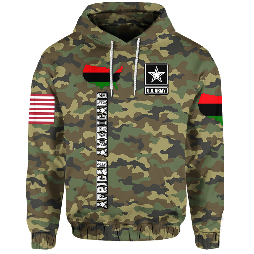Custom Military of African Americans Hoodie Flag Simple Style LT8 - Wonder Print Shop