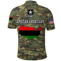 Military of African Americans Polo Shirt Flag Simple Style LT8 - Wonder Print Shop