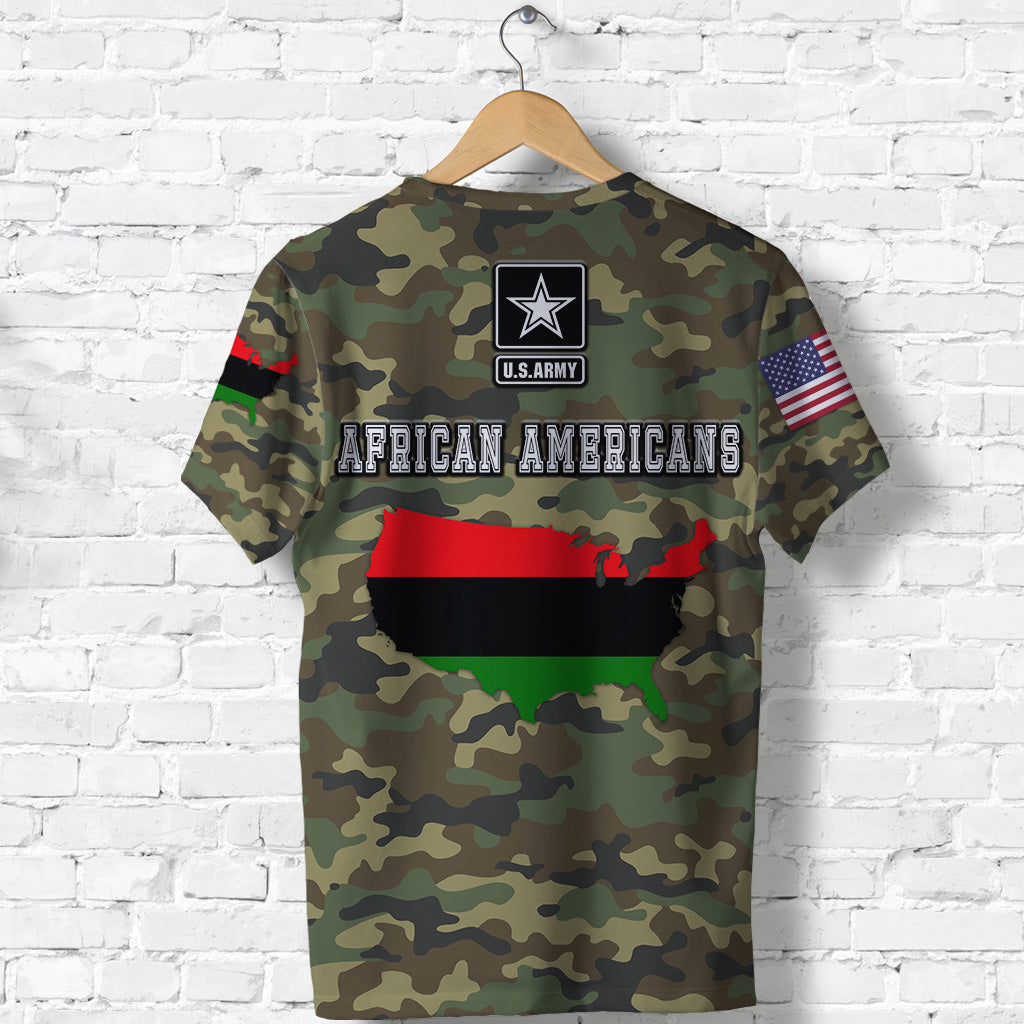 Military of African Americans T Shirt Flag Simple Style LT8 - Wonder Print Shop