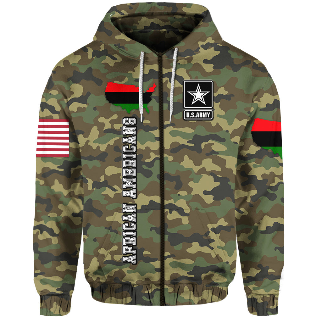 Custom Military of African Americans Hoodie Flag Simple Style LT8 - Wonder Print Shop
