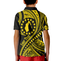 Custom Aitutaki Cook Islands Polo Shirt Gold Polynesian Wave Style - Wonder Print Shop