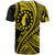 Custom Aitutaki Cook Islands T Shirt Gold Polynesian Wave Style - Wonder Print Shop