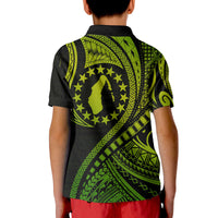 Aitutaki Cook Islands Polo Shirt Green Polynesian Wave Style - Wonder Print Shop