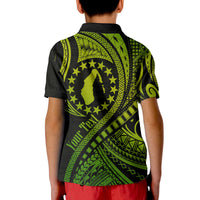 Custom Aitutaki Cook Islands Polo Shirt Green Polynesian Wave Style - Wonder Print Shop