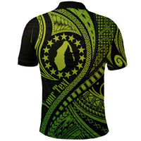 Custom Aitutaki Cook Islands Polo Shirt Green Polynesian Wave Style - Wonder Print Shop