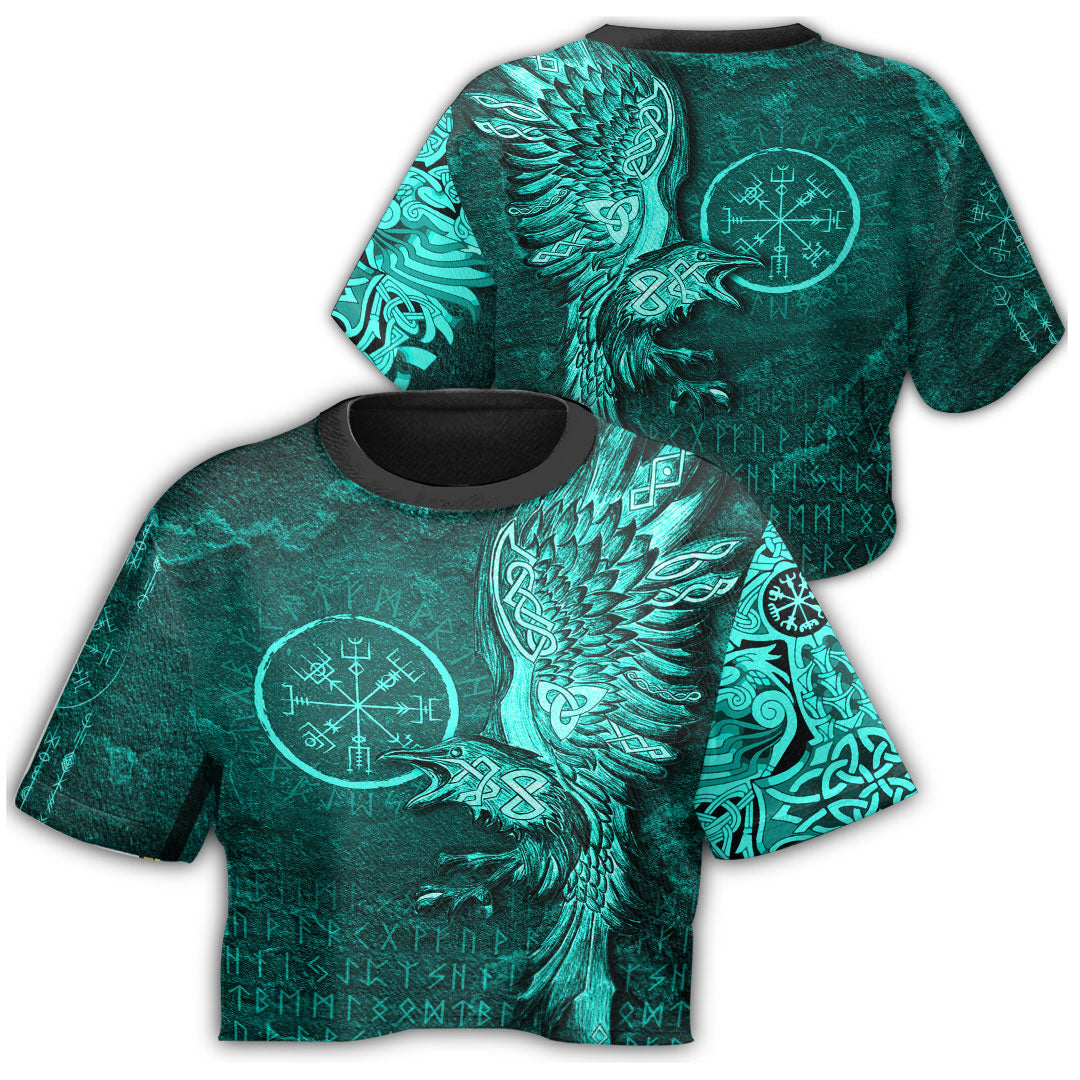 viking-clothing-vegvisir-with-raven-viking-compass-croptop-t-shirt-cyan-version