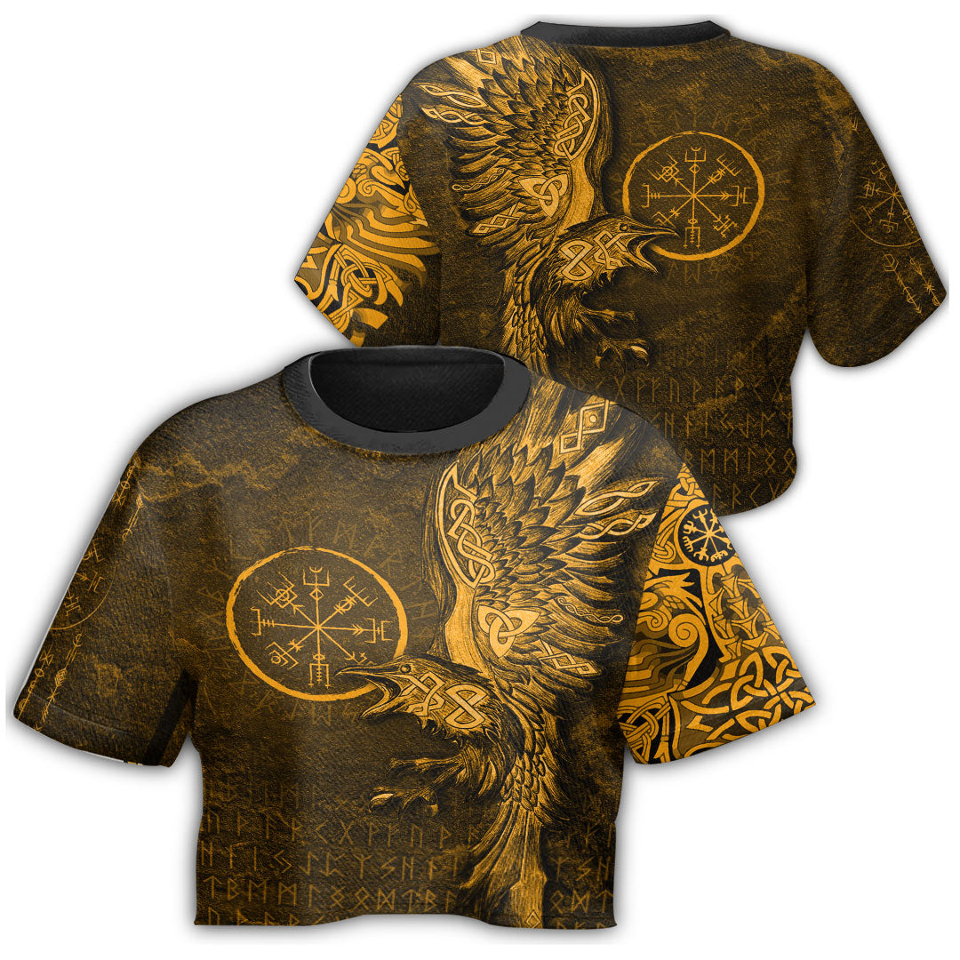 viking-clothing-vegvisir-with-raven-viking-compass-gold-version-croptop-t-shirt