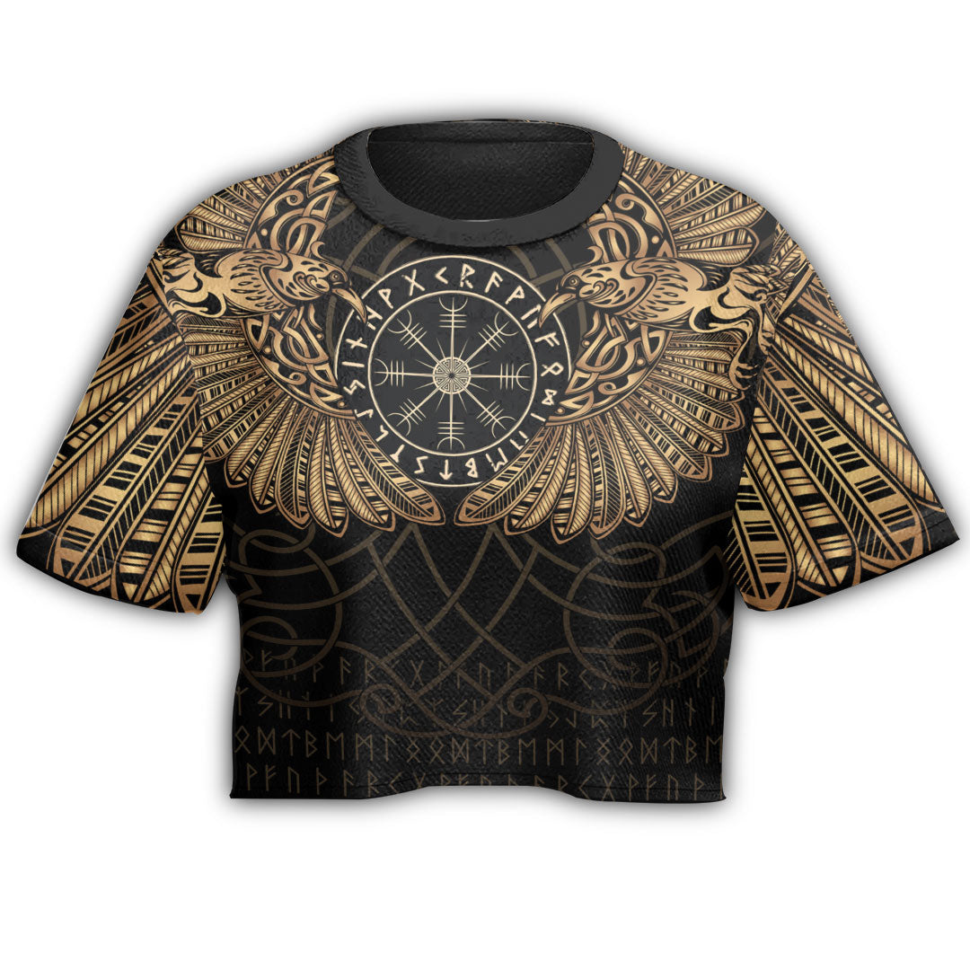 viking-clothing-viking-odins-celtic-two-ravens-gold-version-croptop-t-shirt