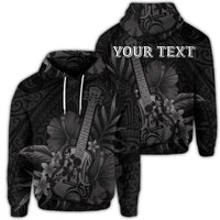 Custom Hawaiian Hawaii Ukulele Flower Hoodie Gray - Wonder Print Shop