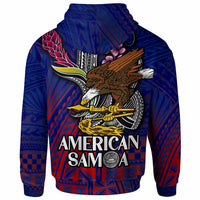 American Samoa Hoodie Custom Seal With National Flowers Polynesian Patterns LT10 - Wonder Print Shop