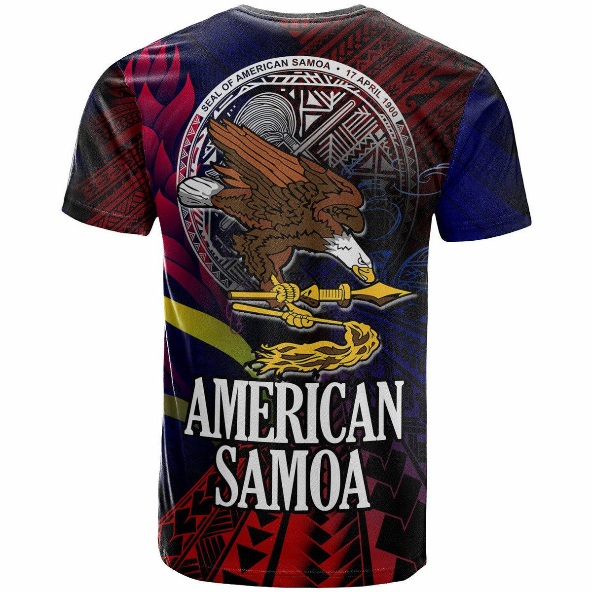 American Samoa T Shirt Custom Seal Of American Samoa Gradient Color Style LT10 - Wonder Print Shop
