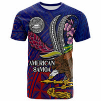 American Samoa T Shirt Custom Seal With National Flowers Polynesian Patterns LT10 - Wonder Print Shop