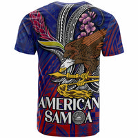 American Samoa T Shirt Custom Seal With National Flowers Polynesian Patterns LT10 - Wonder Print Shop