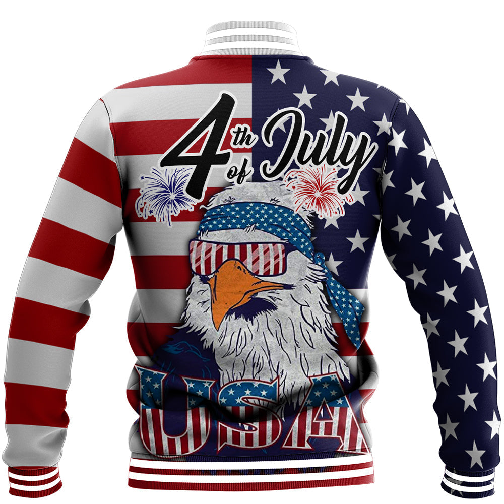 American Flag Eagle Style Baseball Jacket RLT12 - Wonder Print Shop