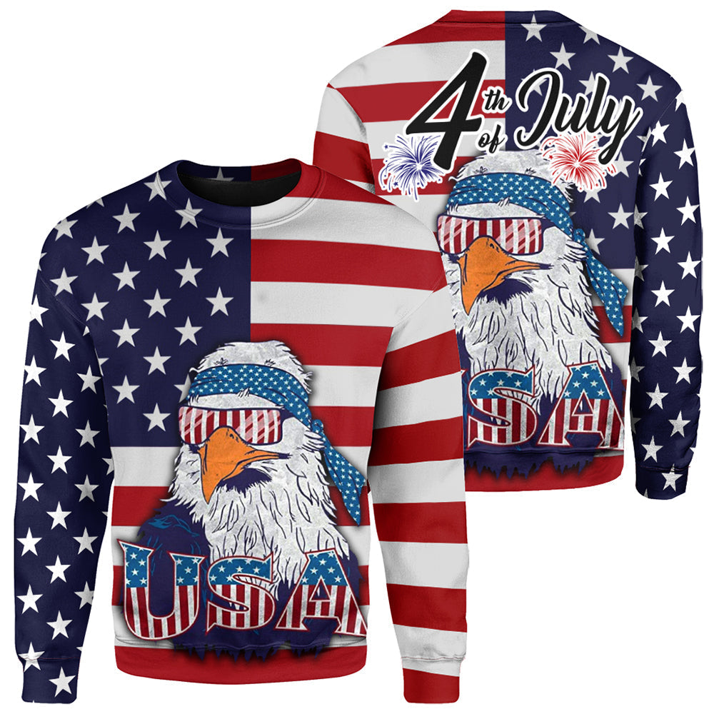 American Flag Eagle Style Sweatshirt RLT12 - Wonder Print Shop