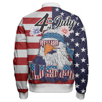 American Flag Eagle Style Sleeve Zip Bomber Jacket RLT12 - Wonder Print Shop