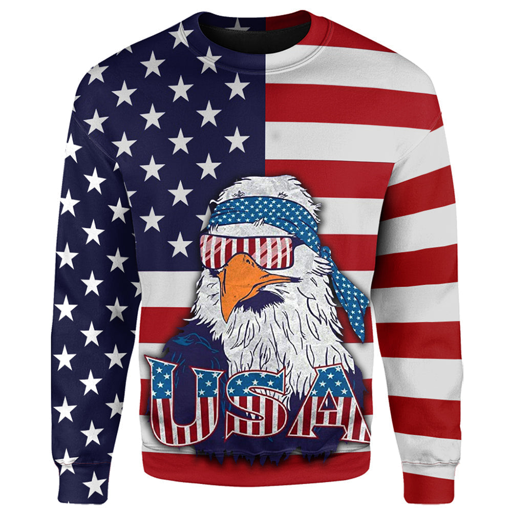 American Flag Eagle Style Sweatshirt RLT12 - Wonder Print Shop