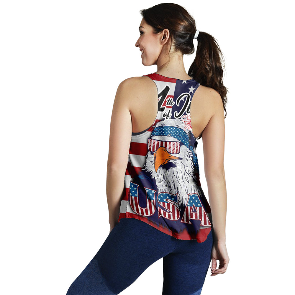 American Flag Eagle Style Women Racerback Tank RLT12 - Wonder Print Shop