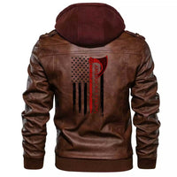Viking Clothing Viking American Viking Zipper Leather Jacket RLT12 - Wonder Print Shop