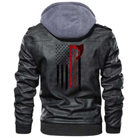 Viking Clothing Viking American Viking Zipper Leather Jacket RLT12 - Wonder Print Shop