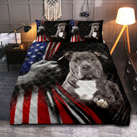 Staffordshire Terrier American Cute Quilt Bed Set - Wonder Print Shop