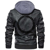 Viking Clothing Viking Ancient Scandinavian Celtic Zipper Leather Jacket RLT12 - Wonder Print Shop