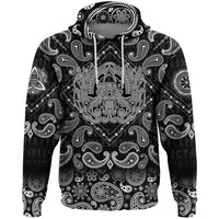 Viking Hoodie Ancient Scandinavian God Odin with Bandana Paisley Style RLT12 - Wonder Print Shop
