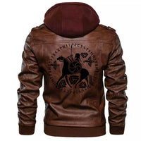 Viking Clothing Viking Ancient Scandinavian God Odin Zipper Leather Jacket RLT12 - Wonder Print Shop