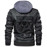 Viking Clothing Viking Ancient Scandinavian Runes Slogan Zipper Leather Jacket RLT12 - Wonder Print Shop