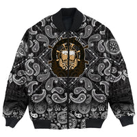 Viking Bomber Jacket Ancient Vessel ShishLogo with Bandana Paisley Style RLT12 - Wonder Print Shop