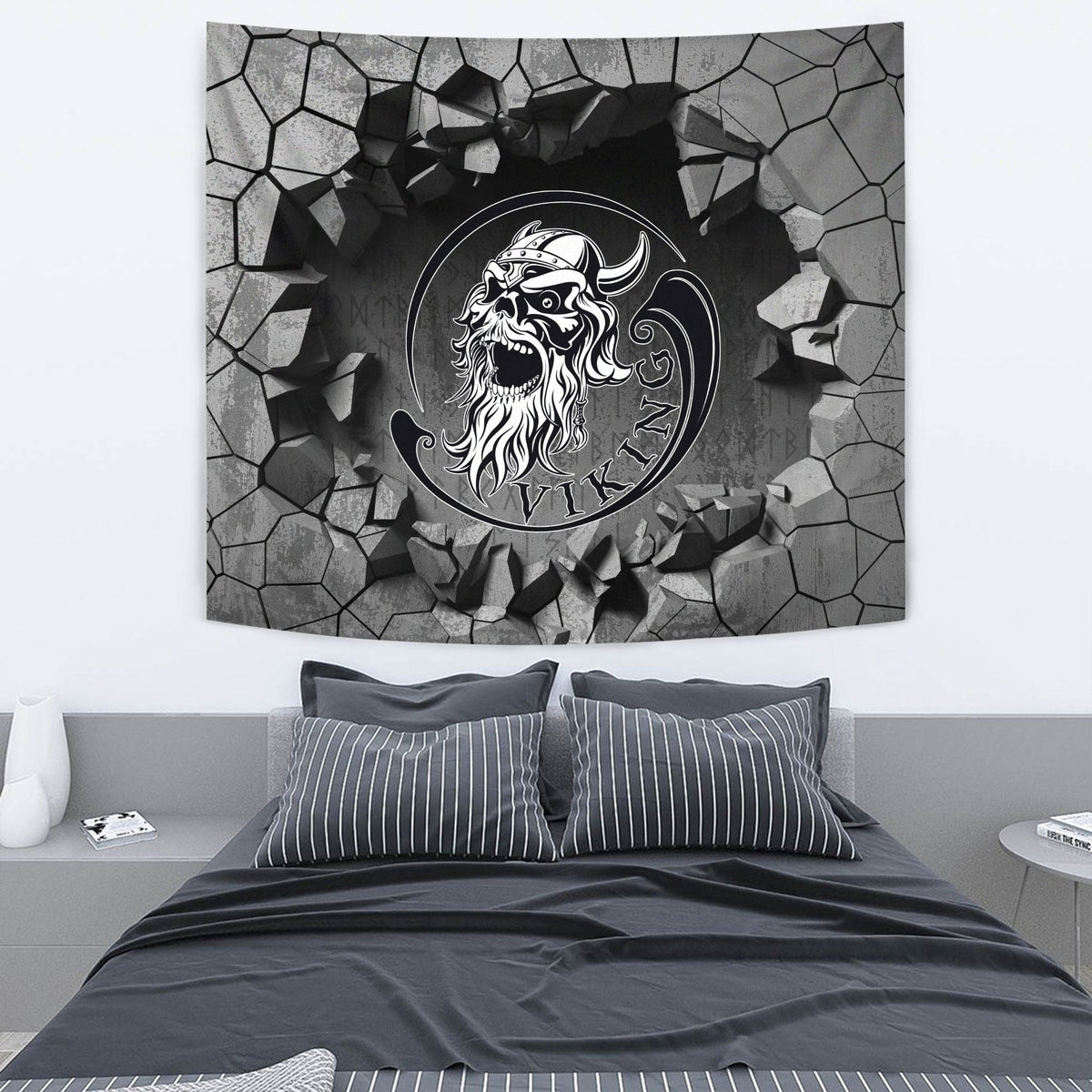 Viking Tapestry - Ancient Warrior Skull Tapestry RLT12 - Wonder Print Shop