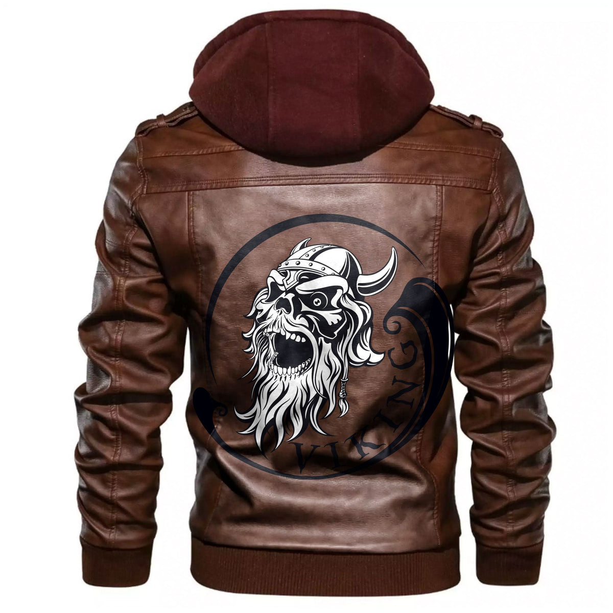 Viking Ancient Warrior Skull Leather Jacket RLT12 - Wonder Print Shop